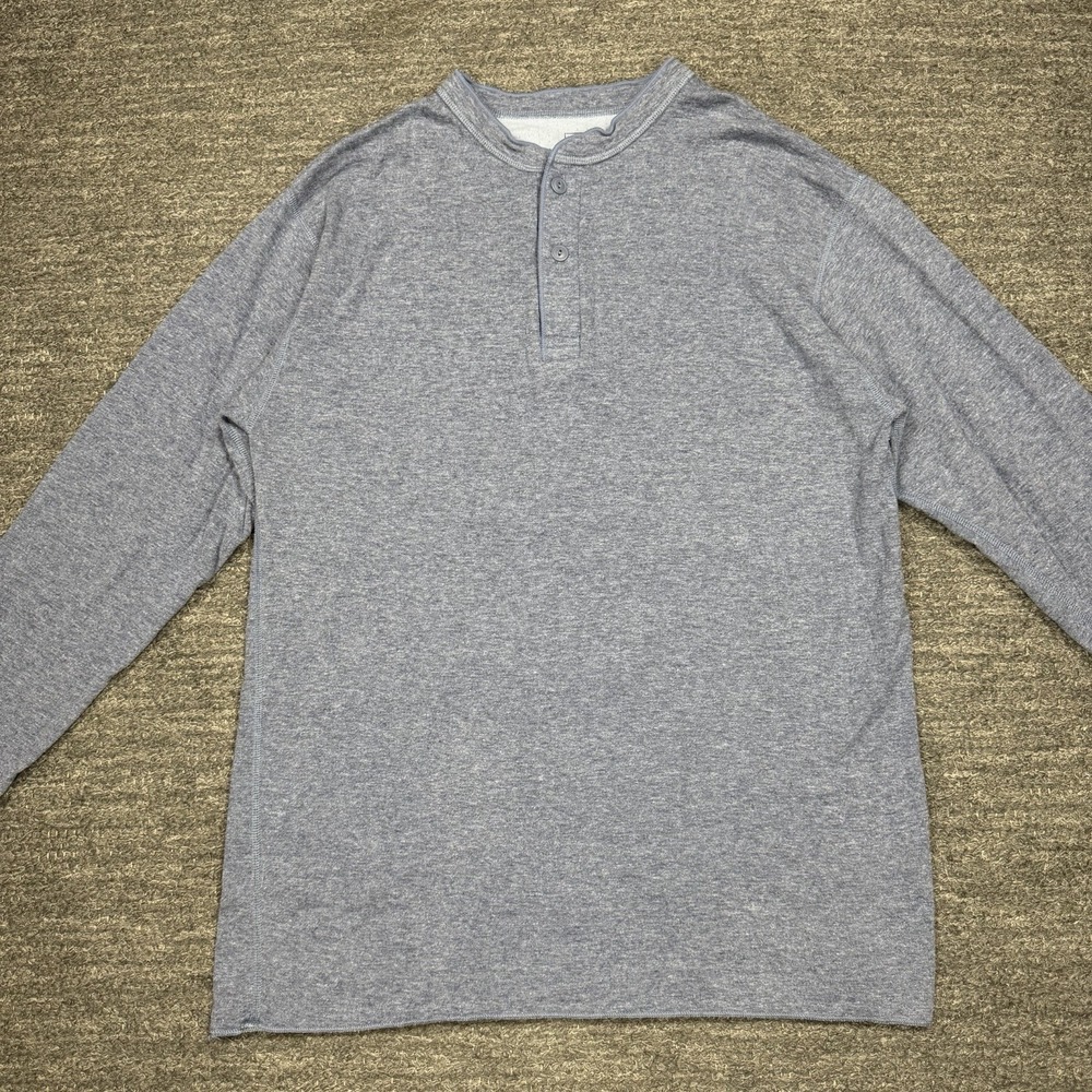 LL Bean River Driver Shirt Men Large Tall Double Layer Henley Hike Base Layer